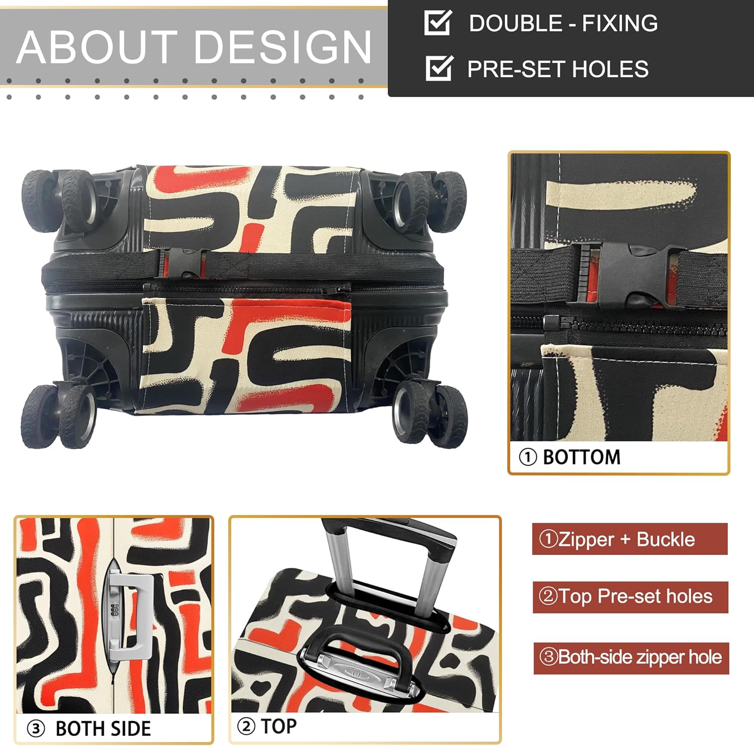 Luggage Covers For Suitcase Tsa Approved,Suitcase Cover Protector Fit 22-24 Inch,Washable Elastic Stretchy Anti-scratch Luggage Sleeve