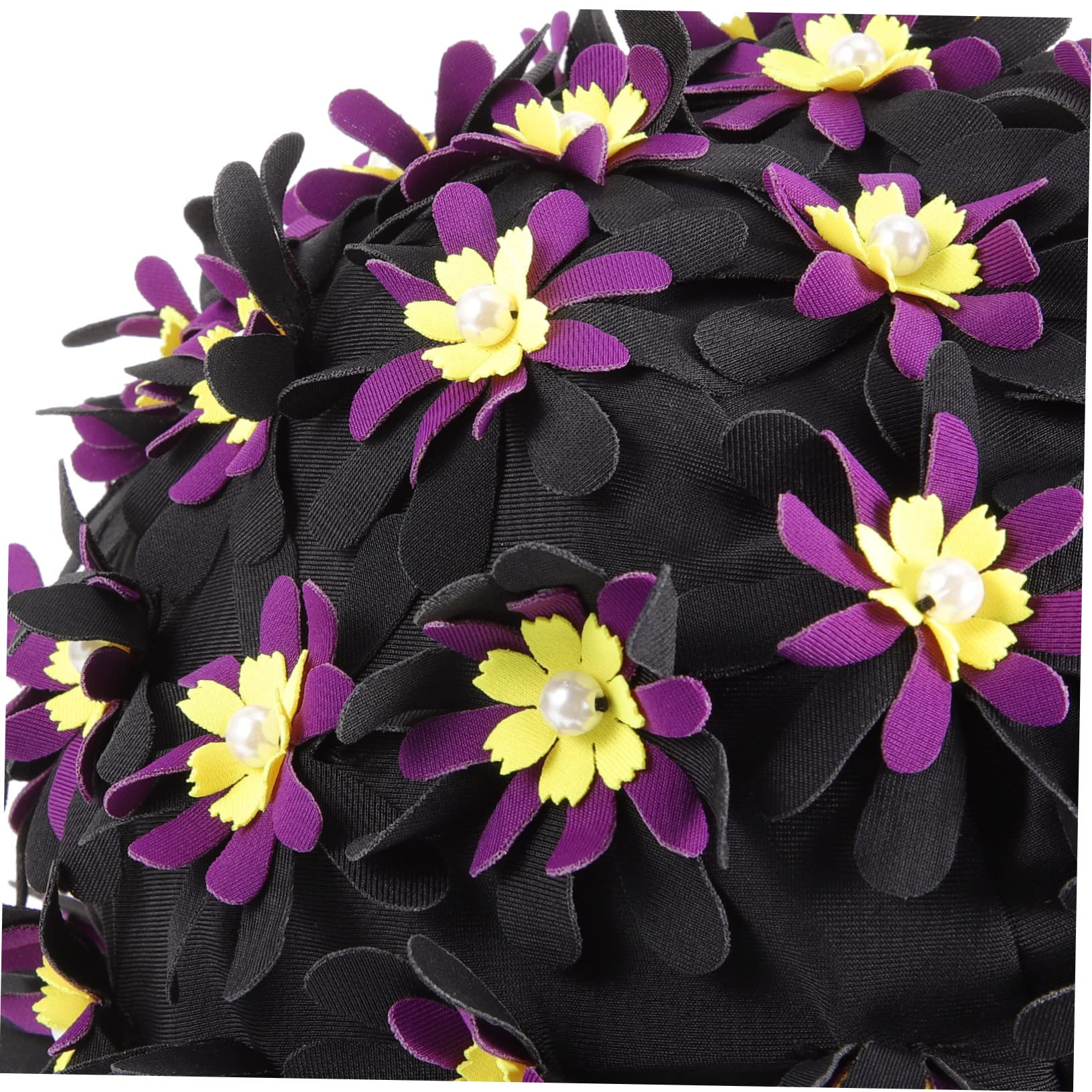 Augmentez Le Chapeau de baignade des Fleurs Cheveux Bonnet de Bain Femme UV Long Bonnet de Bain Fleuri Chapeau de baignade en Tissu Bonnet de Bain à Fleurs Cap Polyester