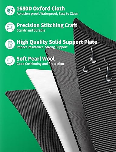 Miniatura 4 de Oasser Organizador de maletero, organizador de almacenamiento, plegable, multicompartimentos con tapa, mango de aleación de aluminio, cinta