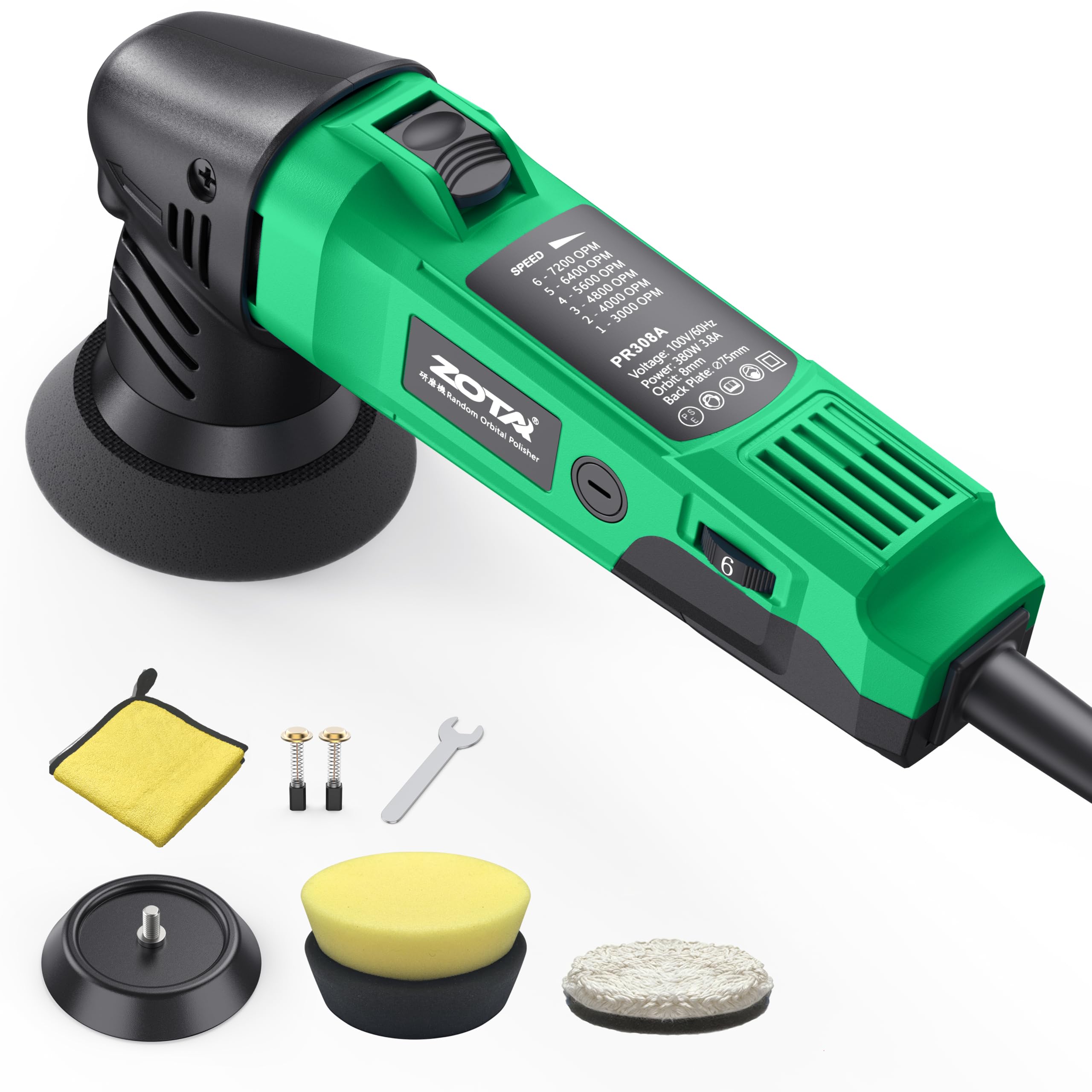 ZOTA ランダムオービタルポリッシャー PR308A 本体 Amazon.co.jp: ZOTA ミニポリッシャー 75mmダブルアクション電動
