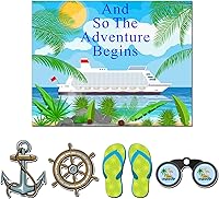 Vista 1 de Kanayu 6 piezas Adhesivos magnéticos para puerta de crucero de aventura grandes, imanes de barco, imanes de ancla, decoración de crucero, imanes