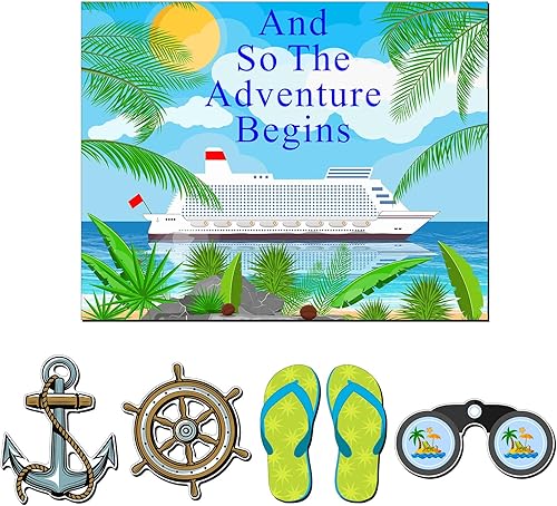 Kanayu 6 piezas Adhesivos magnéticos para puerta de crucero de aventura grandes, imanes de barco, imanes de ancla, decoración de crucero, imanes