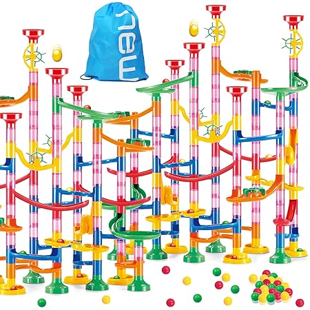 Amazon Tebrcon 263個 ビーズコースター 知育玩具 スロープ ルーピング セット 子供 組み立 ブロック Diy 積み木 男の子 女の子 誕生日のプレゼント ビー玉転がし おもちゃ 立体パズル おもちゃ おもちゃ