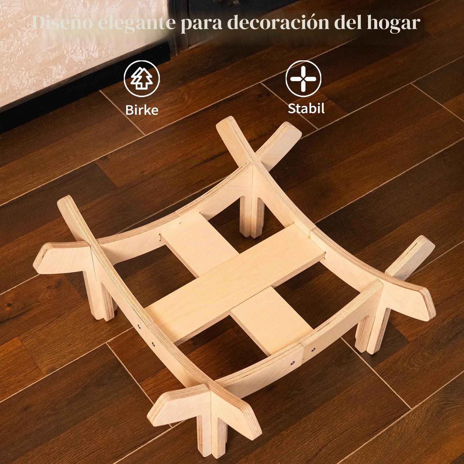 CheerPals Cama elevada para gatos en forma de flor, 55 cm de largo y ancho, gran sofá para gatos, elegante silla para gatos con almohada súper elástica y suave, mueble para gatos para dormir para