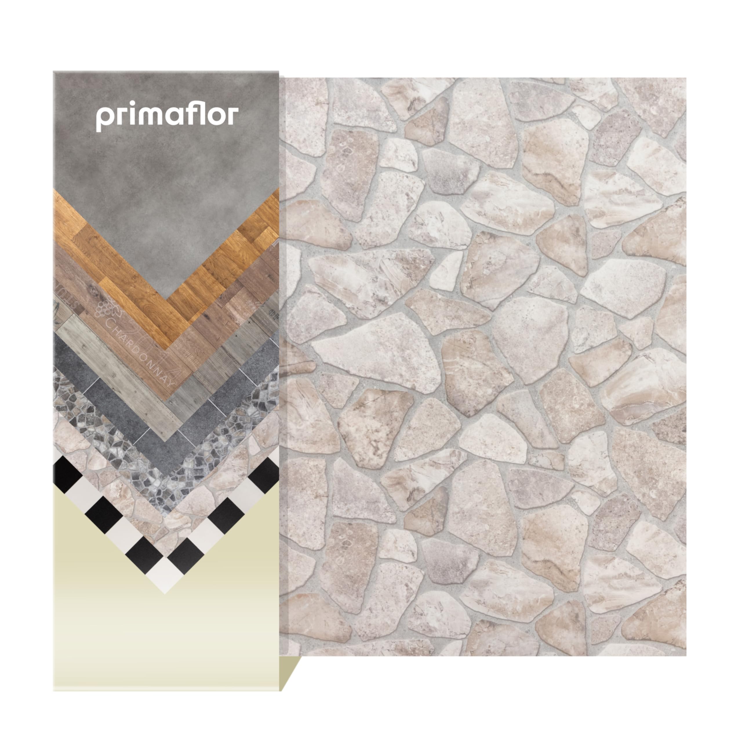 Primaflor PVC Bodenbelag Tronto | 200x300 cm | Marlow 160L 2,00 m | Steinoptik, 1,9 mm stark, R10, antistatisch, für Wohnräume, Büro, Feuchträume, Messe und Event