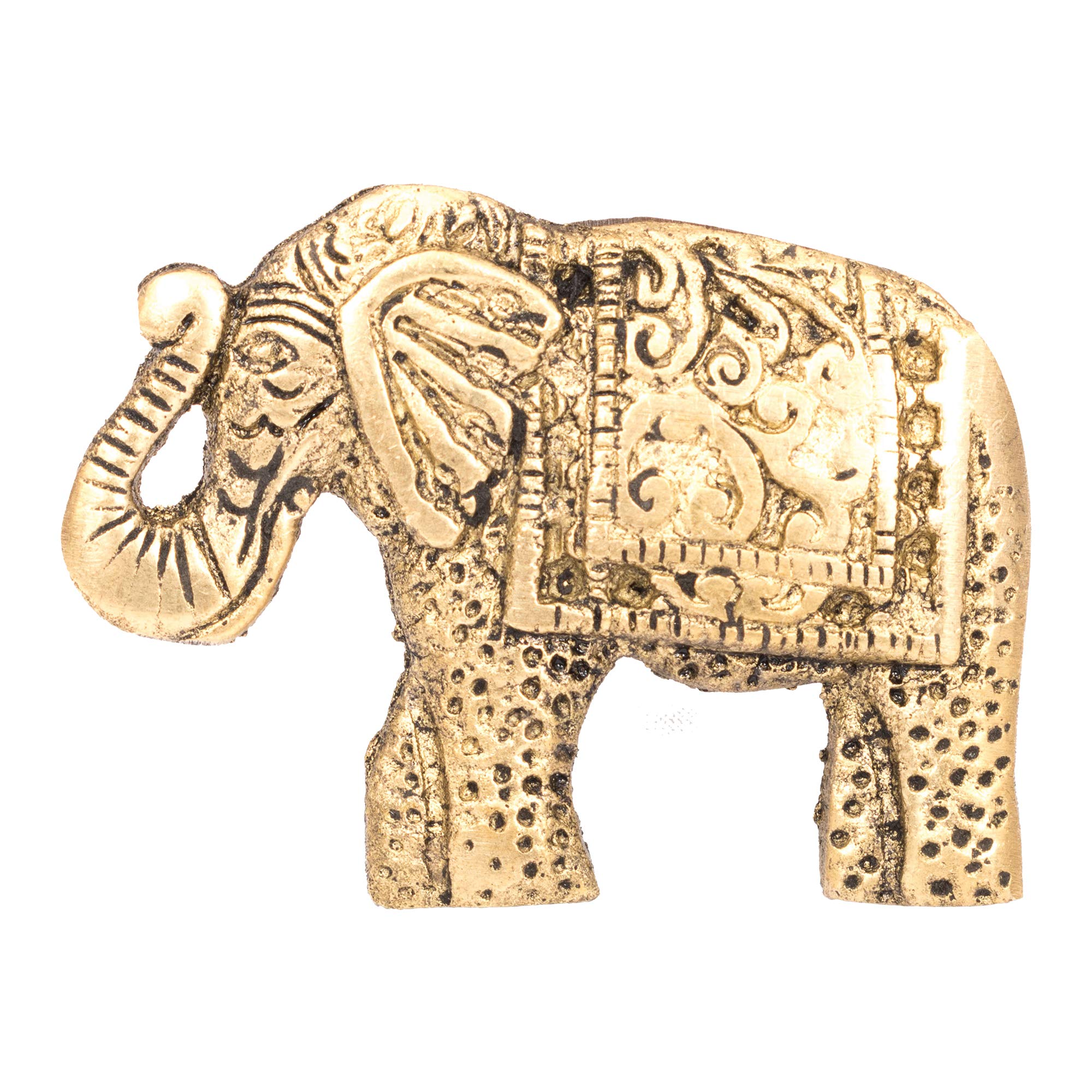 ETHNICITI Elephant Brass Metal Vintage Knob Pull Handle Drawer Cupboard Cabinet Brass Elephant Metal Knob