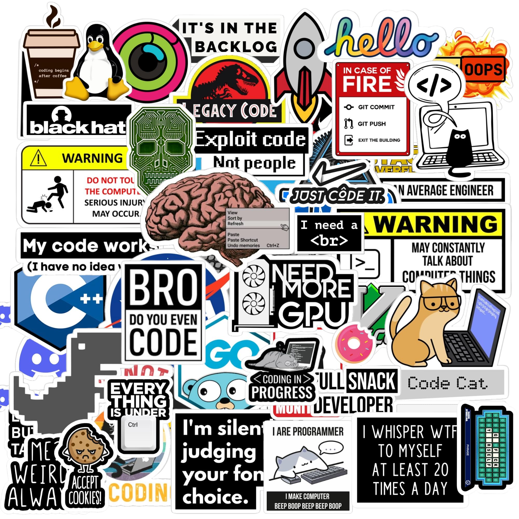 Sticker Fever - 50 Laptop Stickers for Developers, Coders, Programmers, Hackers, Geeks, and Engineers,Developper Stickers for Laptop,Mobile,Guitar etc. (50 pcs) (B0CYMTX1HX) Amazon Price History, Amazon Price Tracker