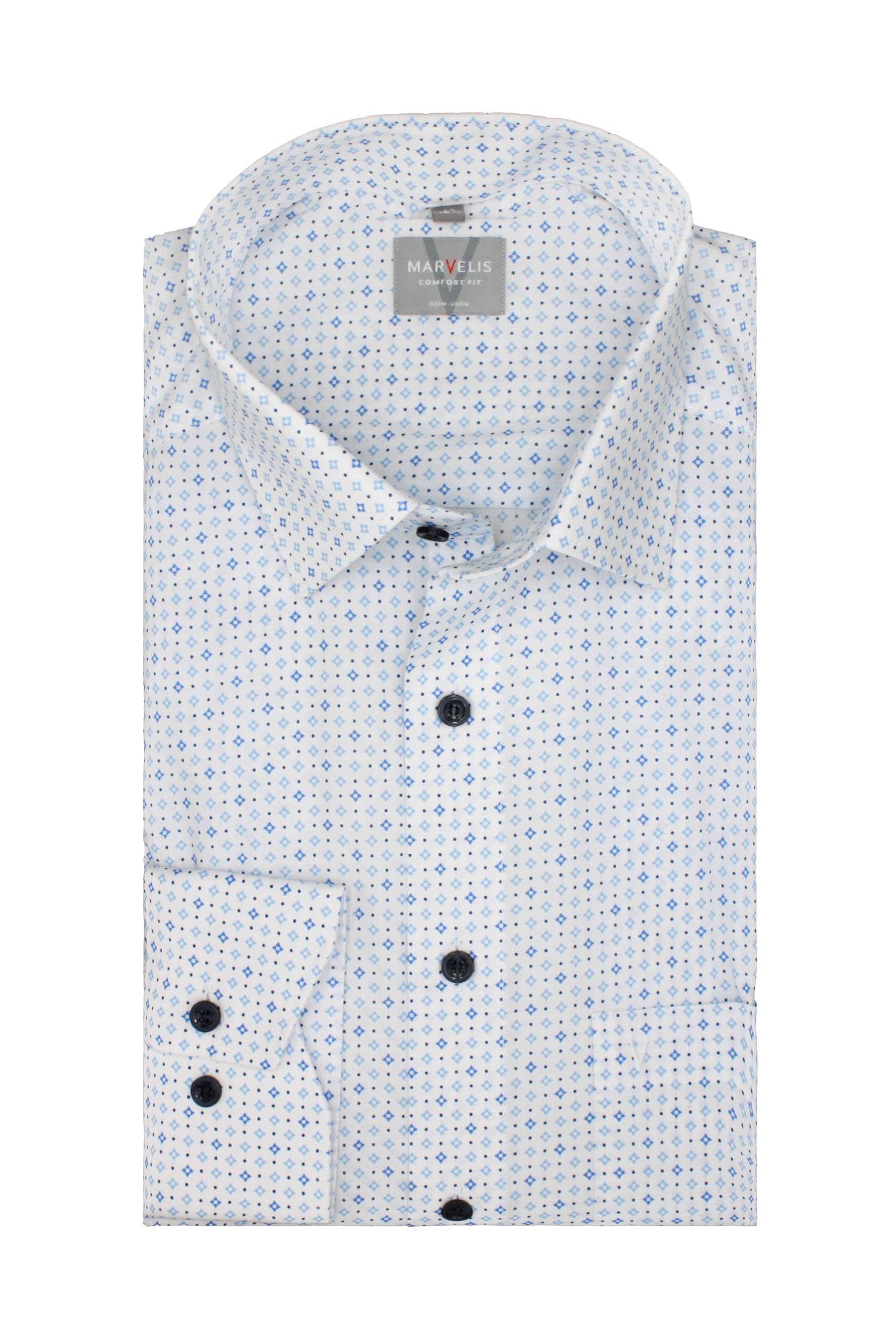 Marvelis Herren Businesshemd Langarm Comfort-Fit,Chambray,New Kent