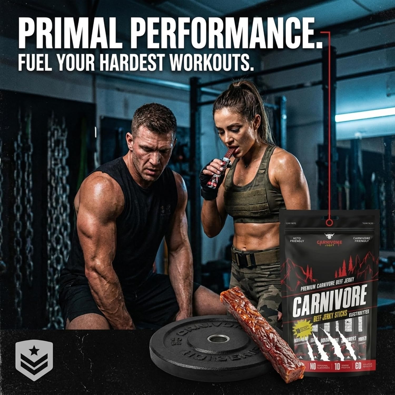 Carnivore Electrolytes Beef Jerky Keto Snacks - High Protein Premium Grass Fed Beef Carnivore Snacks - 3-Ingredient Sugar Free, Good for Keto & Carnivore Diet Recipe - 4 Ounce Jerky Snack Packs