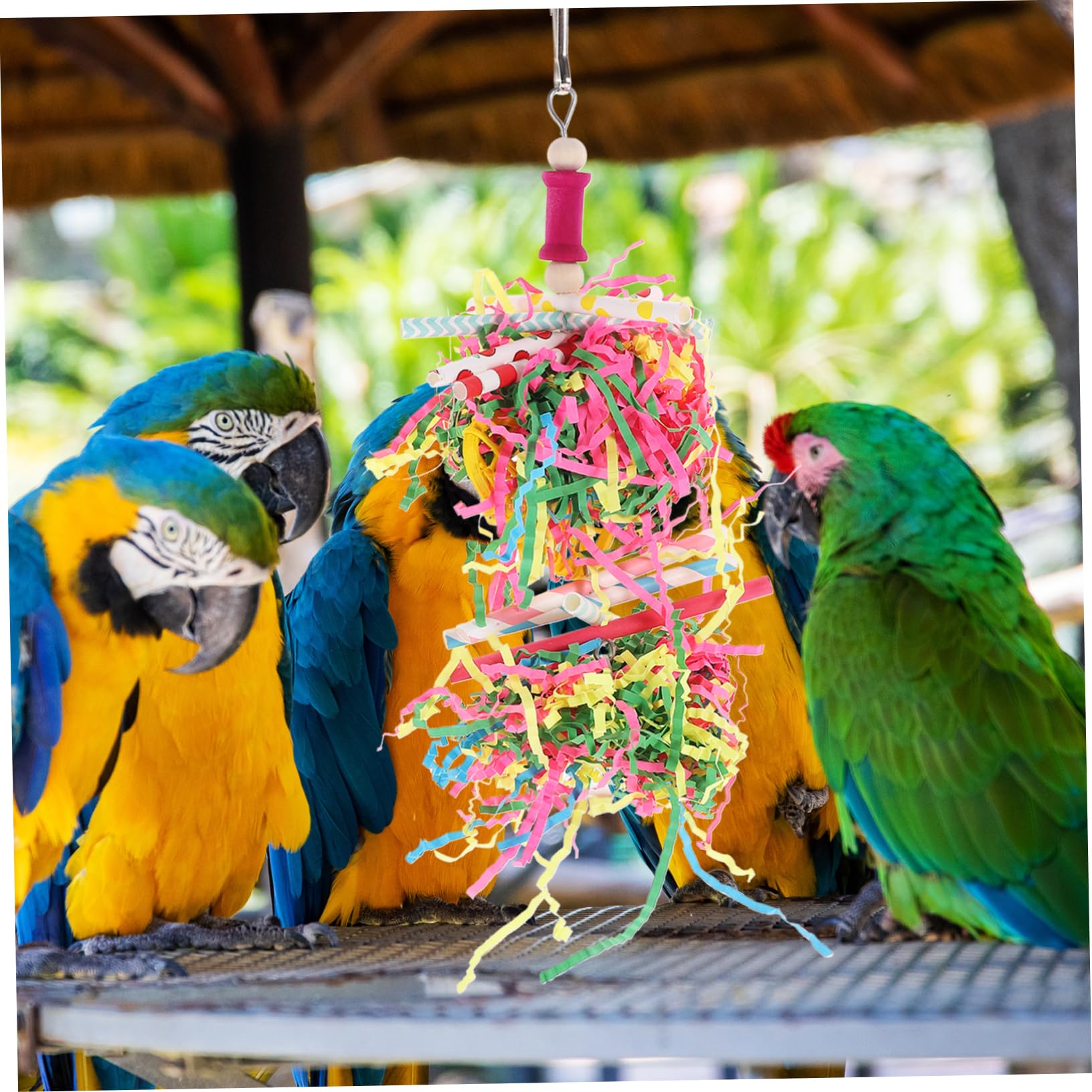 POPETPOP 20pièces Jouet à Mâcher Suspendu pour Oiseaux Accessoire Amusant pour Perroquets Et Oiseaux De Couleurs Aléatoires Sécurisé Et Résistant Morsure