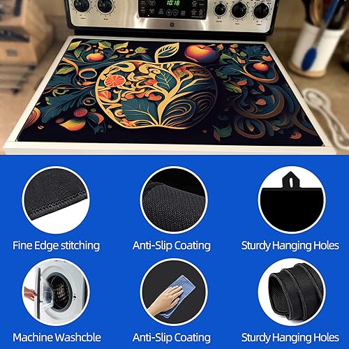 Miniatura 3 de Cubierta para estufa eléctrica de 28 x 20 pulgadas, protector superior de estufa de goma suave y duradero, protector superior de estufa fácil de