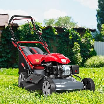 20 Inch Self Propelled Gas Lawn Mower | 173cc Gas Engine | 3 in 1 Functions Bagging, Mulching and Side Discharge | Self-Propelled Rear Wheel System | Adjustable Cutting Height | 60L Grass Tank