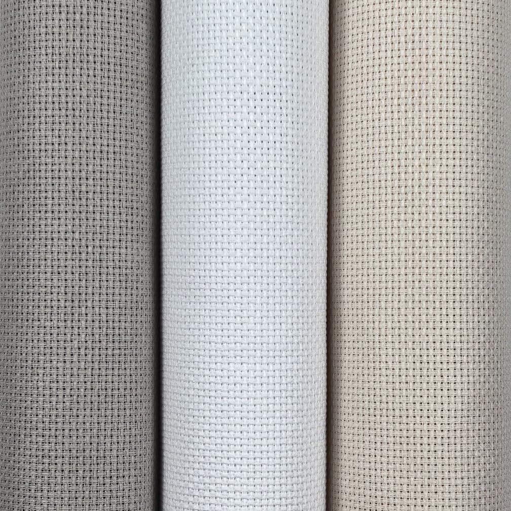 KCS 3 pc of 15" x 18"(38cmx45cm) 16 Count Cross Stitch Cotton Aida Cloth Needlework Rolled Fabric Box,16CT,Pearl Grey+White+Ecru