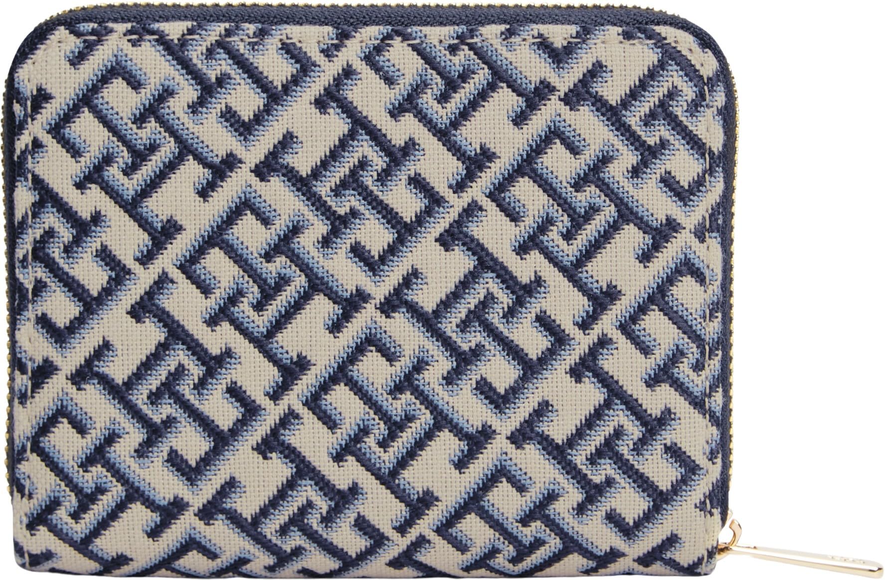 Tommy Hilfiger Damen Geldbörse Icon Flap Jacquard mit Monogramm-Print, Mehrfarbig (Blue Mono), Einheitsgröße
