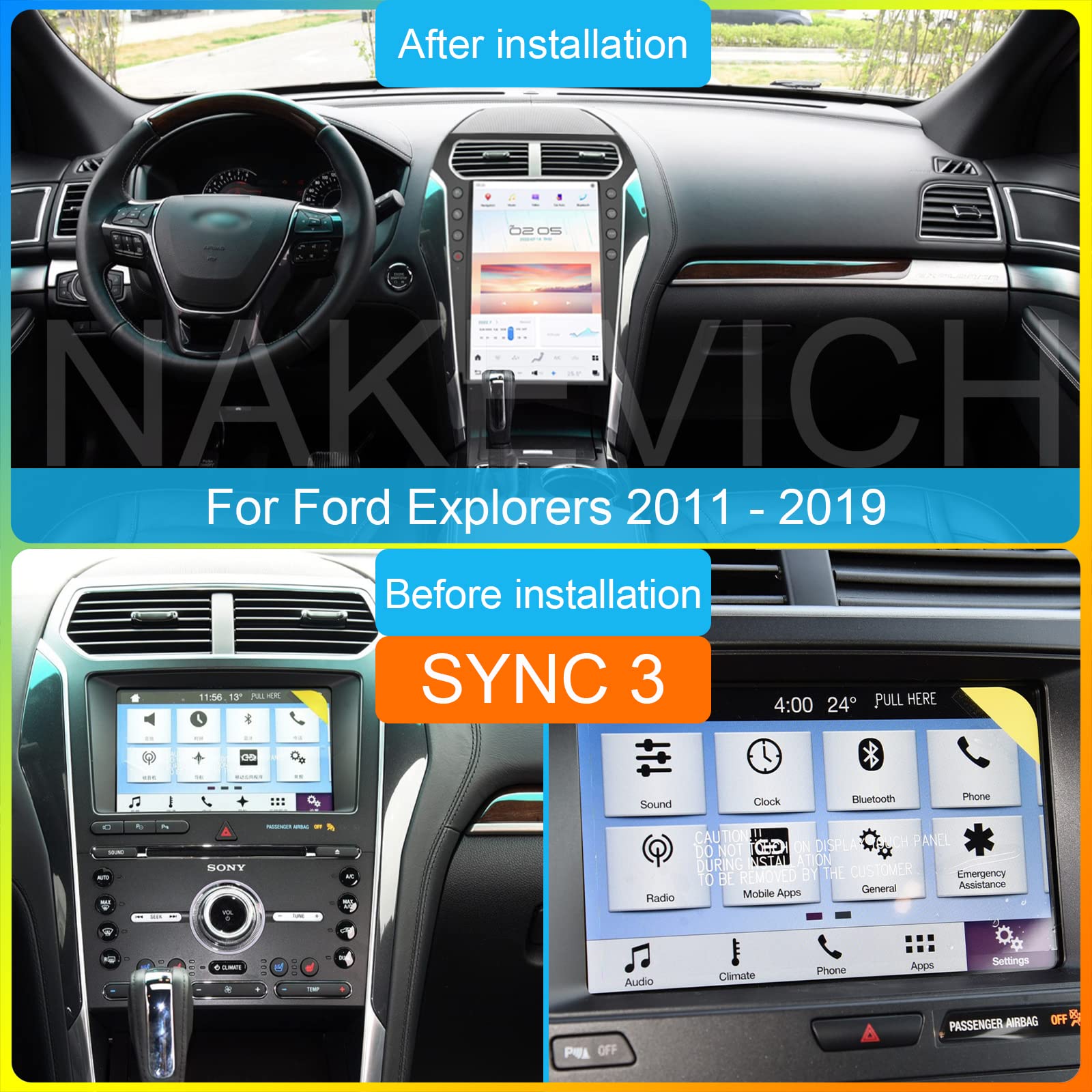Amazon.com: NAKEVICH 14.4 Inch Qualcomm Android 11 Car Radio for