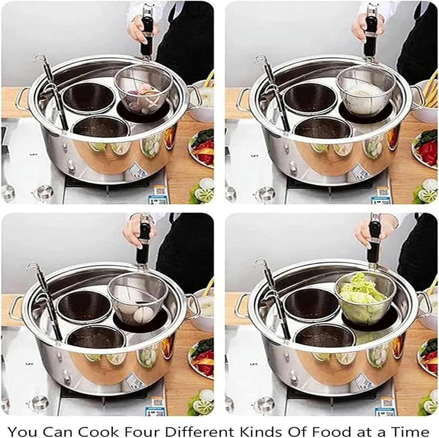 Pasta Pots Stainless Steel Pasta Pot, Steamer For Cooking, Spaghetti Pot, Stock & Pasta Pots Multipots, Steamer Set With Basket With Lid, Induction Compatible, 3holes