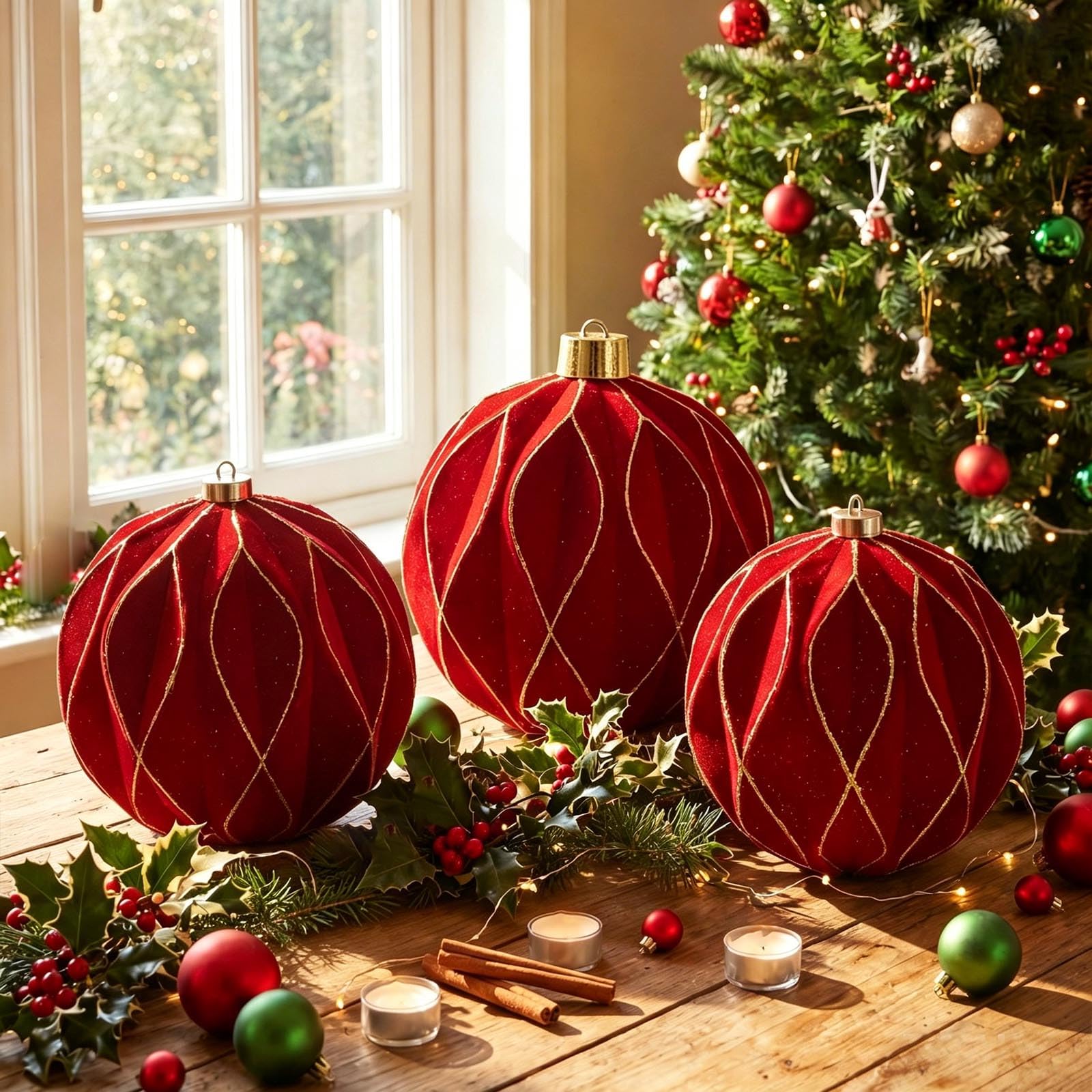 Boule de Noël veloutée à imprimé Scintillant, Boules de Noël en plastomère incassables pour Manteaux d ' Arbre, décoration de Porte, Globes de terrasse de Vacances