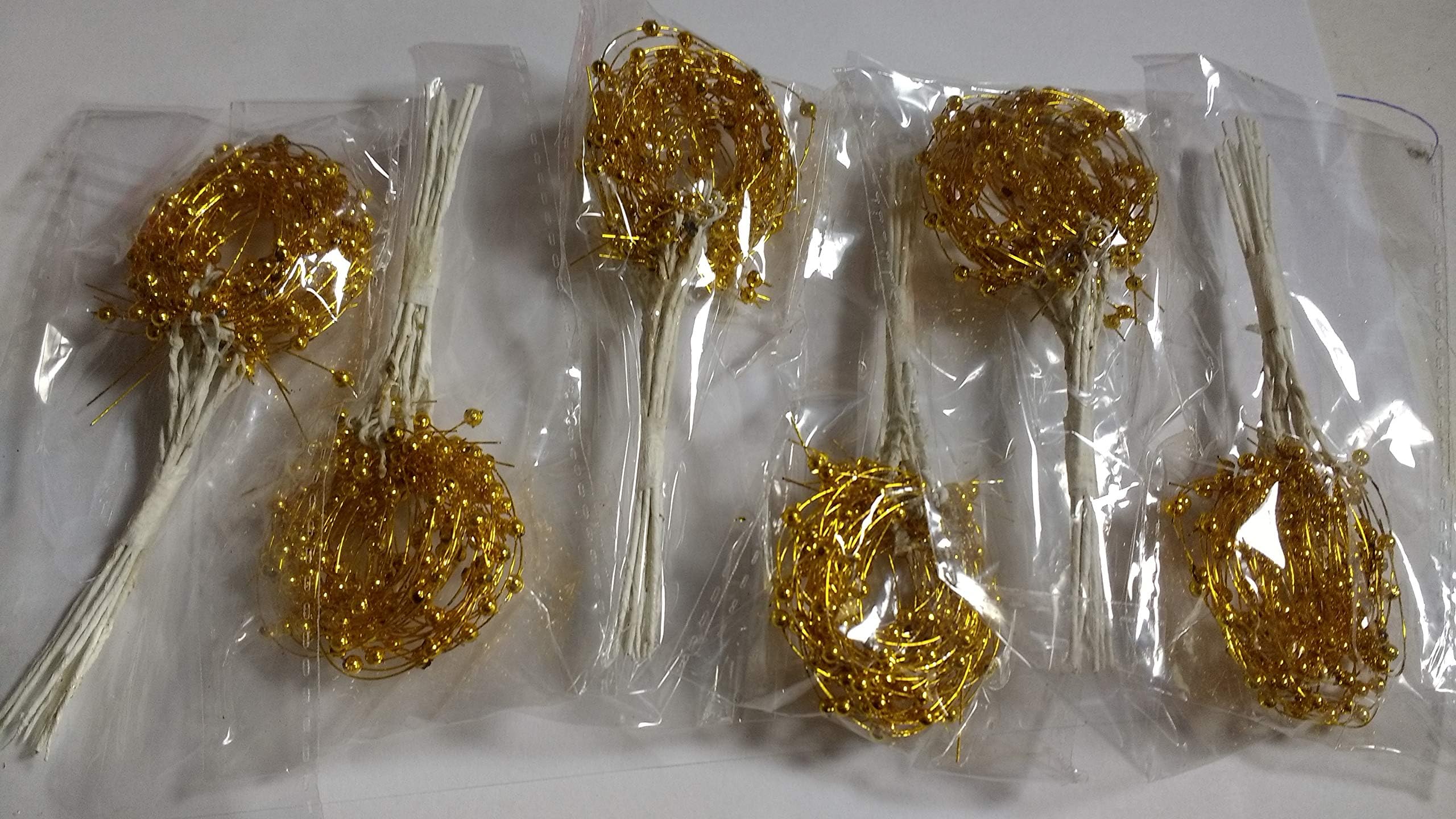 Pearl Sprays, Gold Bead Loops, Pack of 72 Stems