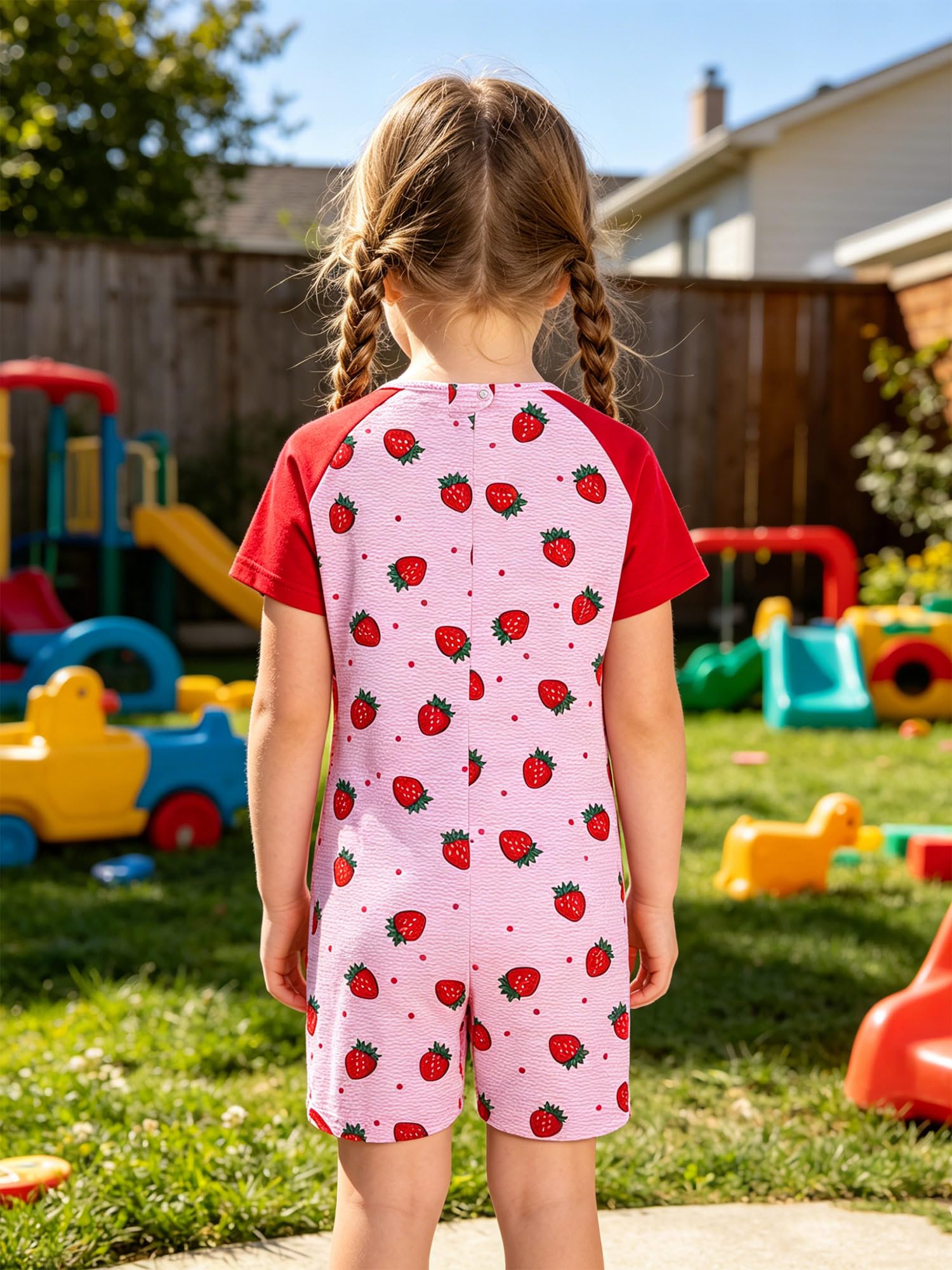 inhzoy 3er Kinder Pflegeoverall Kurz Mit Reißverschluss Set Adaptive Kleidung Für Kinder Mit Besondere Bedürfnissen Bedruckter Kurzarmbody