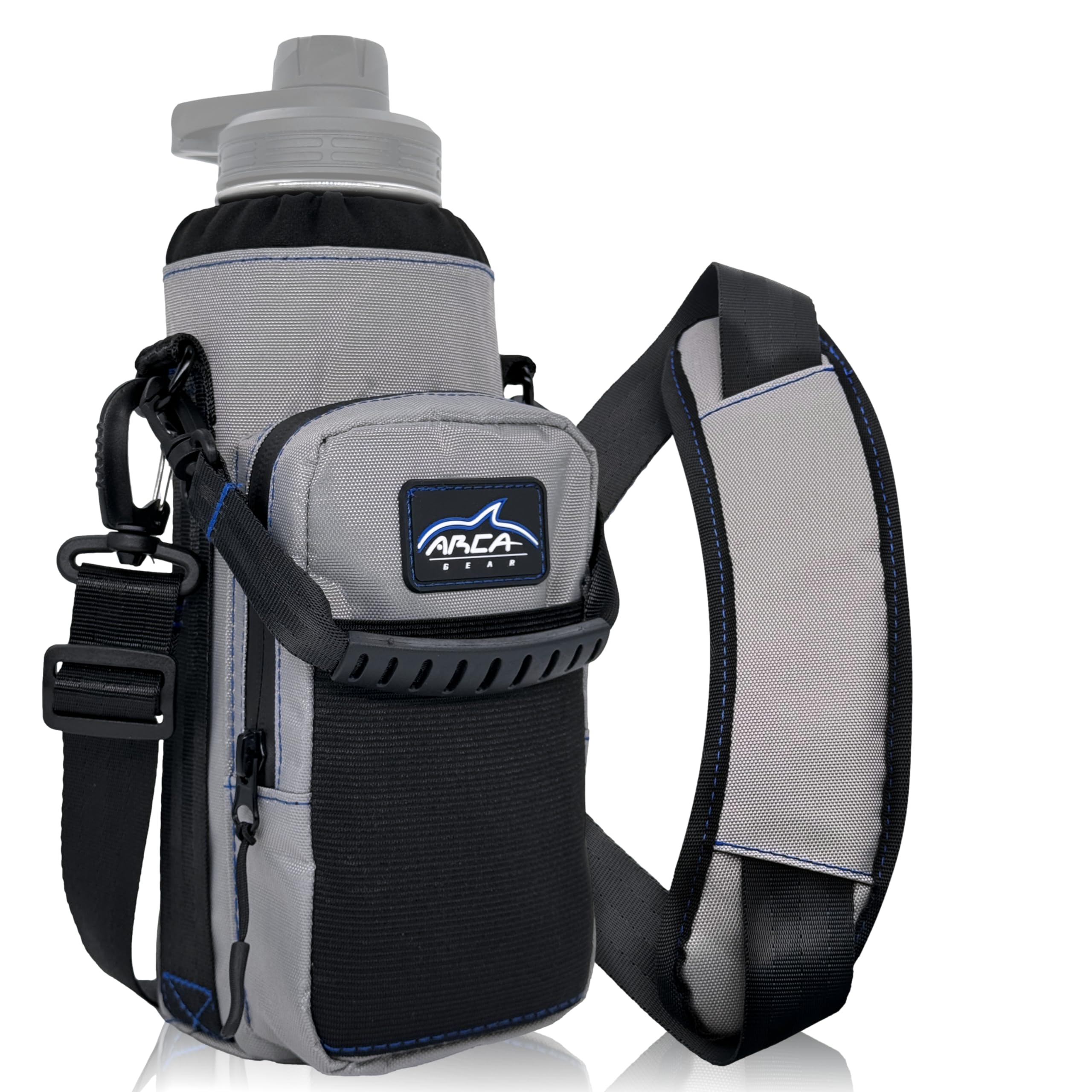 Arca Gear 40 oz Hydro Carrier - Insulated Water Bottle Sling w/Carry Handle, Shoulder Strap, Wallet and Two Pouches - The Perfect Flask Accessory (