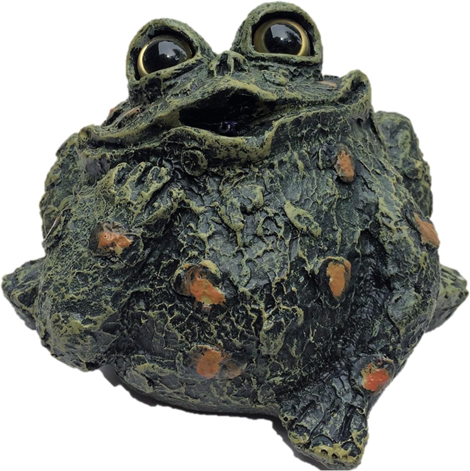 Toad Hollow "Romeo Motion Activated Whistling Toad Statue 6", Natural Green Frog