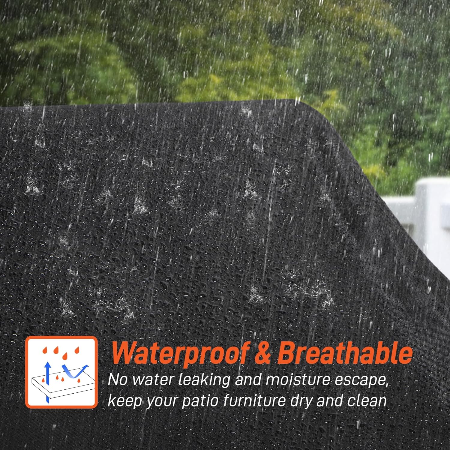 Arcedo High Back Patio Chair Covers 2 Pack, Waterproof Outdoor Dining Chair Covers for Outdoor Furniture Seating, All Weather Protection - 27" W x 27" D x 49" H, Black - Image 5