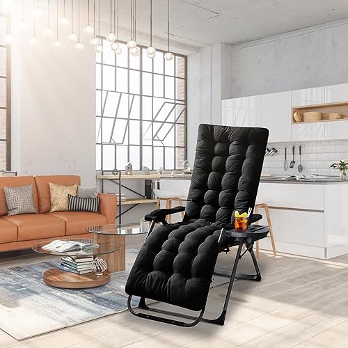 Vista 2 de Moclever Cojín para silla de gravedad cero de 67 x 22 x 4 pulgadas, cojín reclinable grueso para interiores y exteriores, cojín suave para tumbona