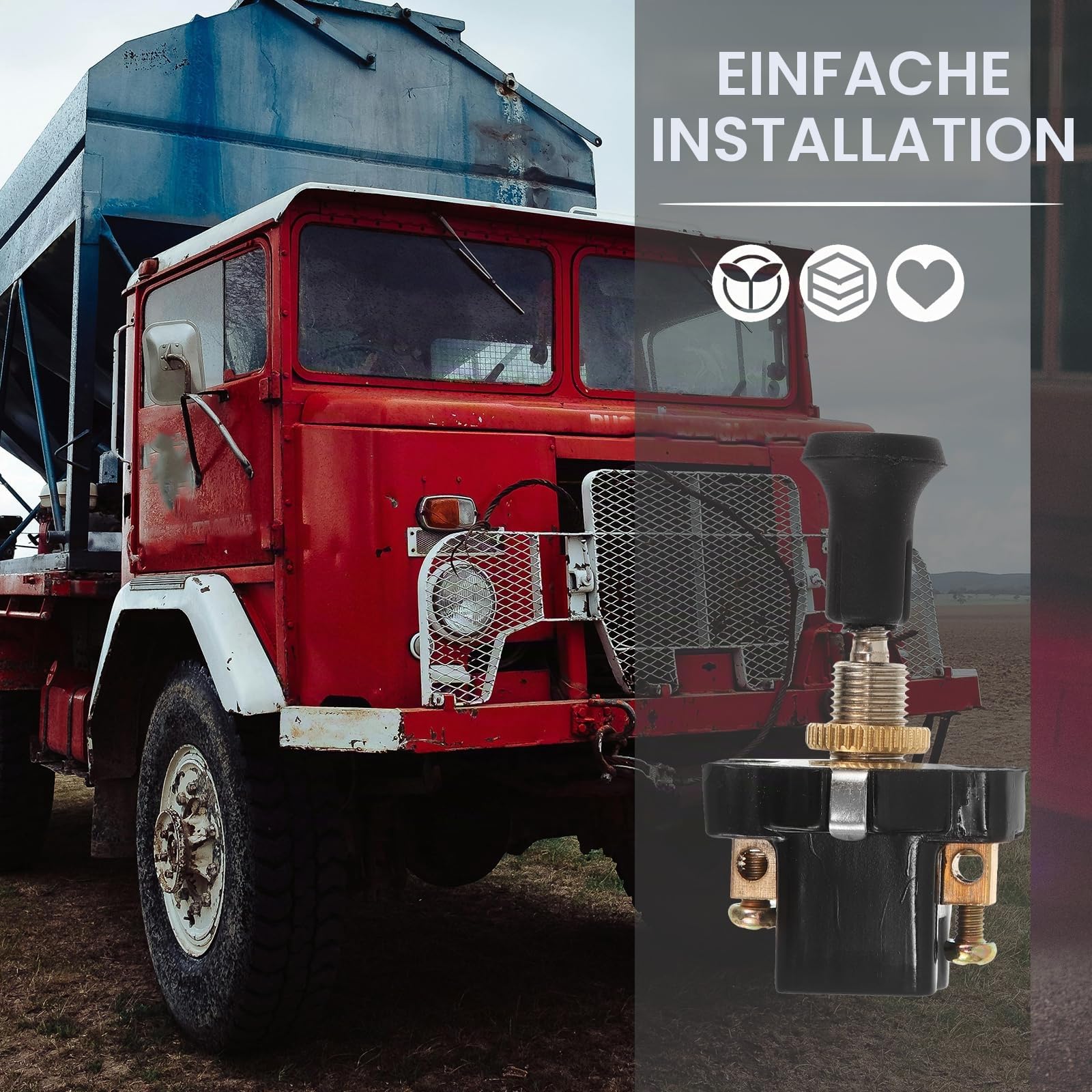 OUNONA Universal 12V 24V Scheinwerferschalter Zugschalter Für Auto Und Motorrad Mit Robustem Metall-Pvc-Abs Gehäuse Einfacher Einbau Und Vielseitige Anwendung