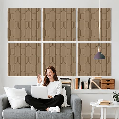 Miniatura 10 de 6 piezas de paneles acústicos, paneles de pared acústicos absorbentes de sonido de 23.6x23.6 pulgadas, paneles de pared acústicos decorativos para