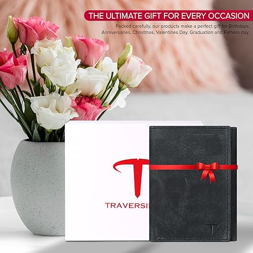 Miniatura 4 de Billetera triple de cuero real para hombre, delgada para tarjetas de crédito, soporte frontal para tarjetas de crédito, billeteras de triple pliegue