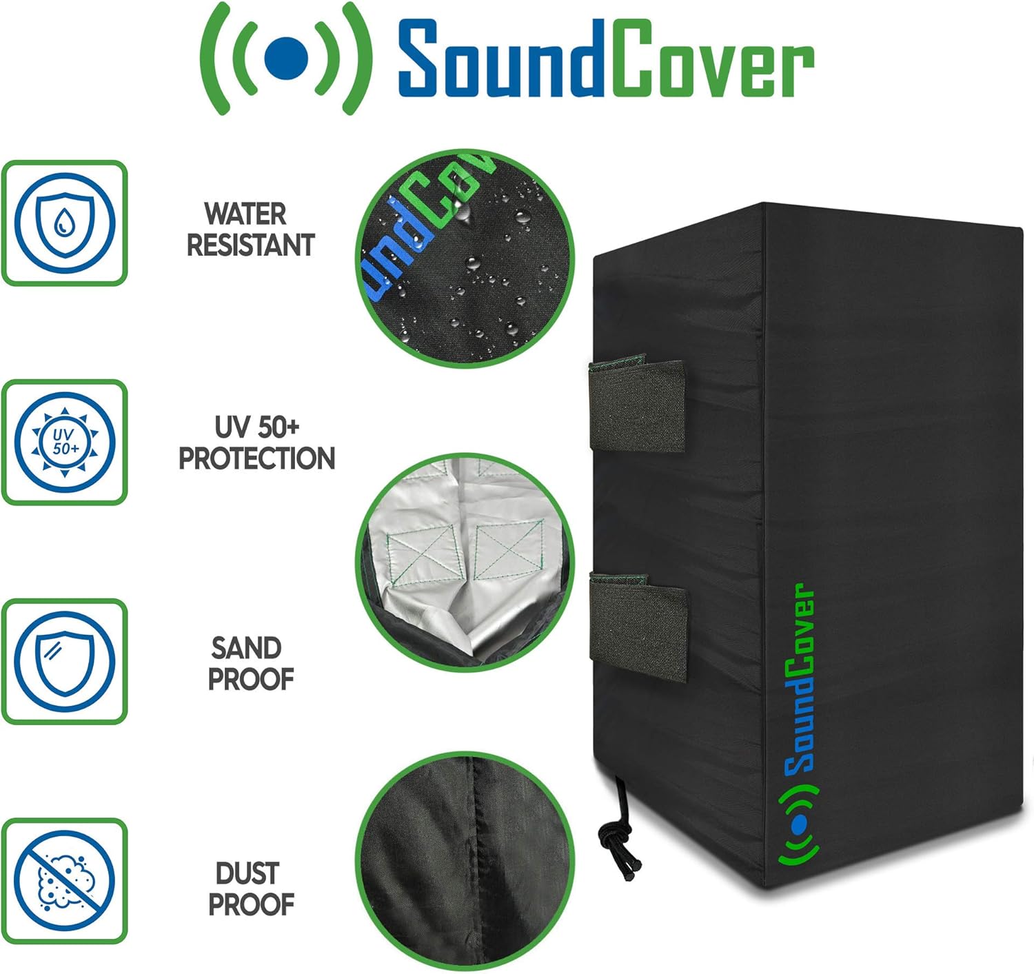 The Original Light Outdoor Speaker Covers for C-Bracket Mounted Speakers – Premium 210T Polyester with Silver UV Protective Coating – Water-Resistant, All-Weather Protection – Small Size (Set of 2) - Image 4