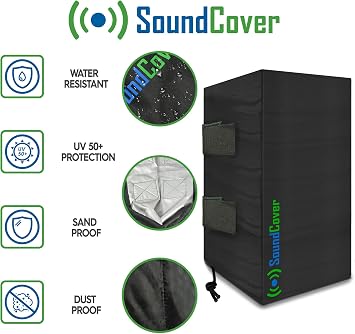 The Original Light Outdoor Speaker Covers for C-Bracket Mounted Speakers Premium 210T Polyester with Silver UV Protective Coating Water-Resistant, All-Weather Protection Small Size (Set of 2)