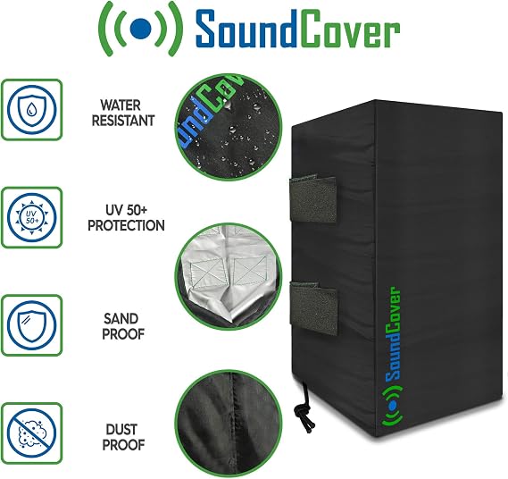 The Original Light Outdoor Speaker Covers for C-Bracket Mounted Speakers Premium 210T Polyester with Silver UV Protective Coating Water-Resistant, All-Weather Protection Small Size (Set of 2)