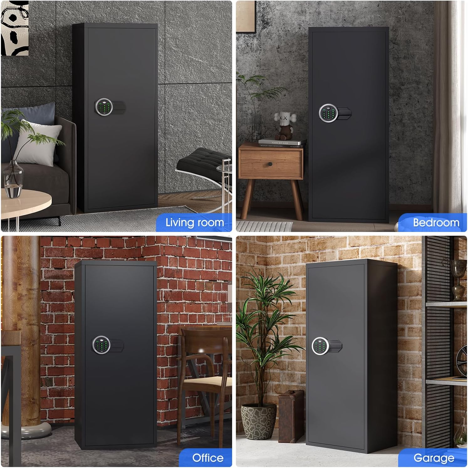 Gun Safe for Rifle and Pistols, 7-8 Large Unassembled Gun Safes for Rifle and Shotgun, Shotgun Rifle Gun Safe with Backlit Keypad & Mute Function, Removable Shelves & Handgun Pocket