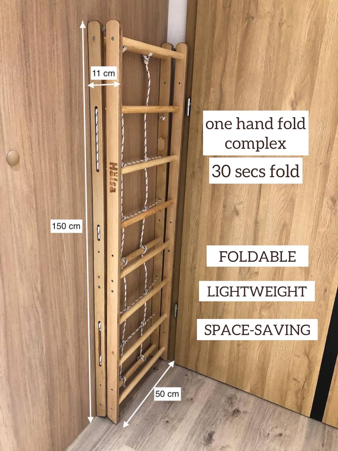 HalsaKids, MONTESSORI CLIMBER, WOOD Climbing Ladder, Beautiful Indoor Wood Climber Perfect For Children Healthy Exercise, Montessori Wooden Playground