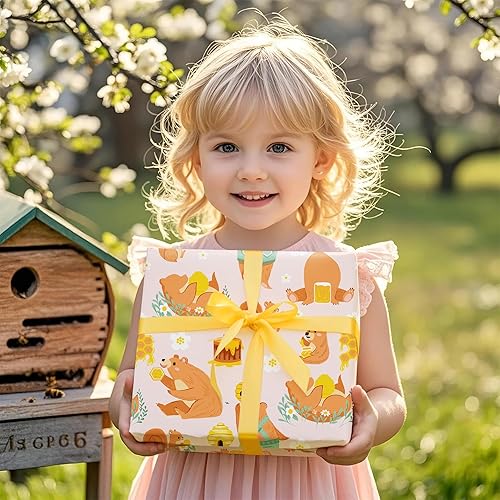 Vista 36 de WRAPAHOLIC Papel de regalo reversible, mini rollo, 17 pulgadas x 33 pies, adorable diseño de gato y azul sólido para cumpleaños, vacaciones