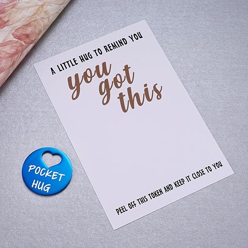 Miniatura 2 de MIXJOY You Got This Pocket Hug Token & Tarjeta de mensaje para amigos y familia, regalo Think of You Missing You, regalo de positividad para él y