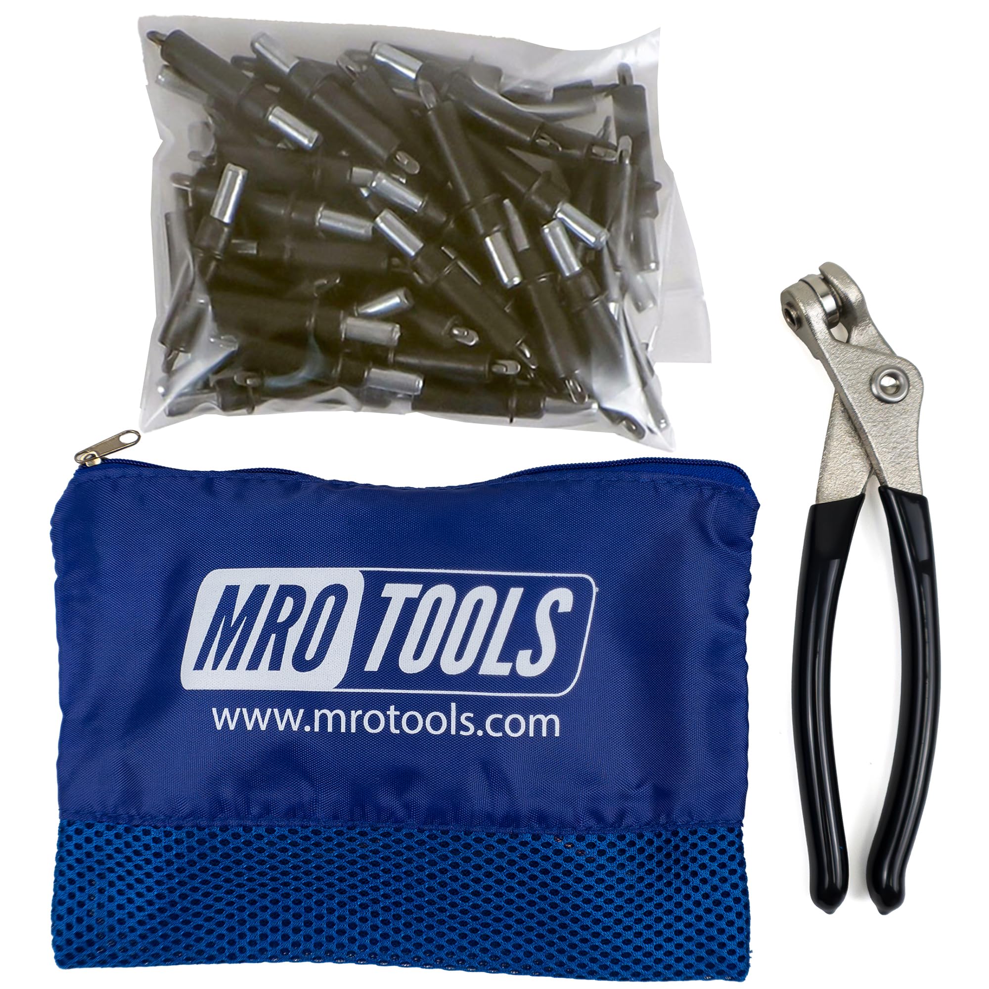 MRO TOOLS50 5/32 Cleco Sheet Metal Fasteners + Cleco Pliers w/Carry Bag (K1S50-5/32)