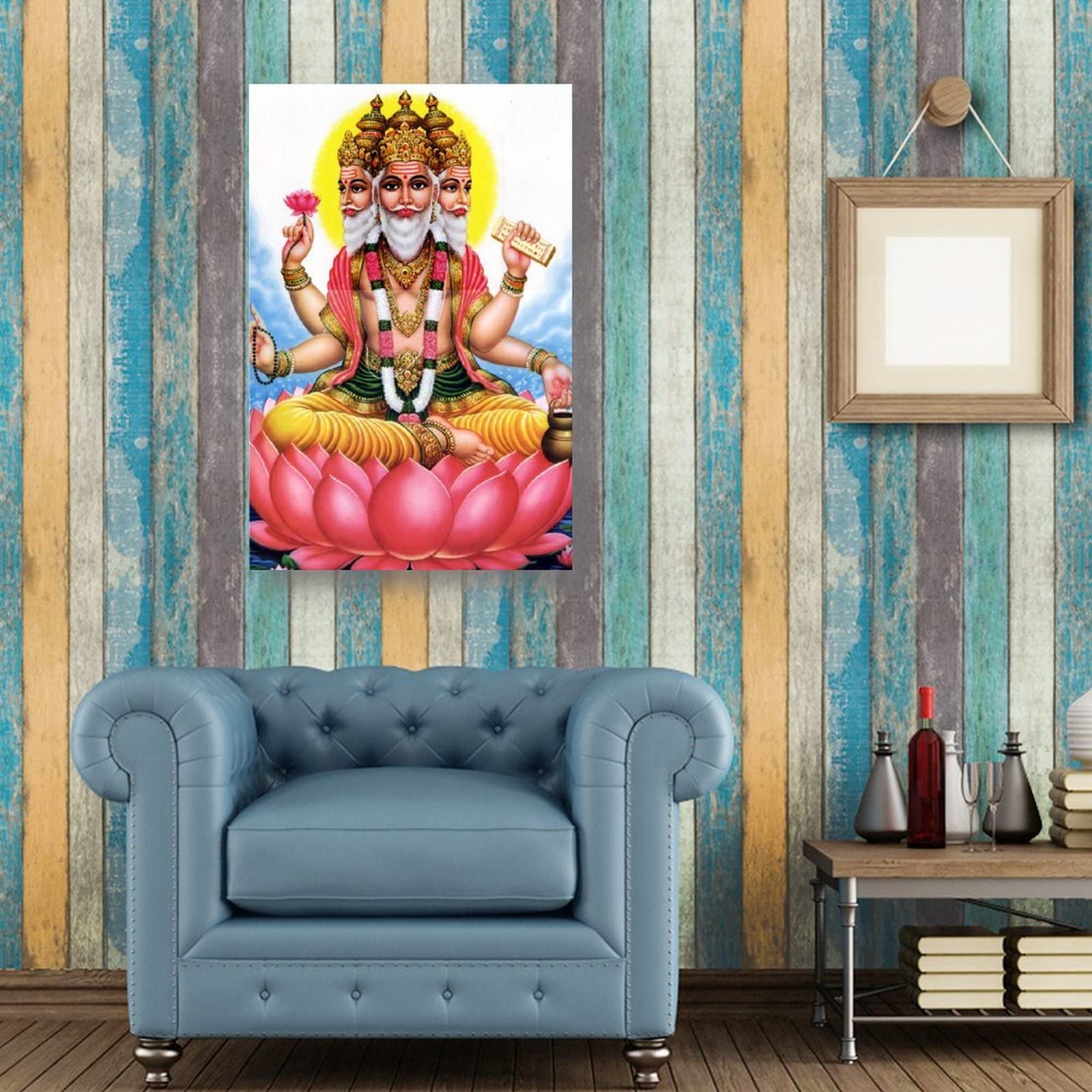 Brahma Hinduism Poster Art Portrait India Wall Art Picture