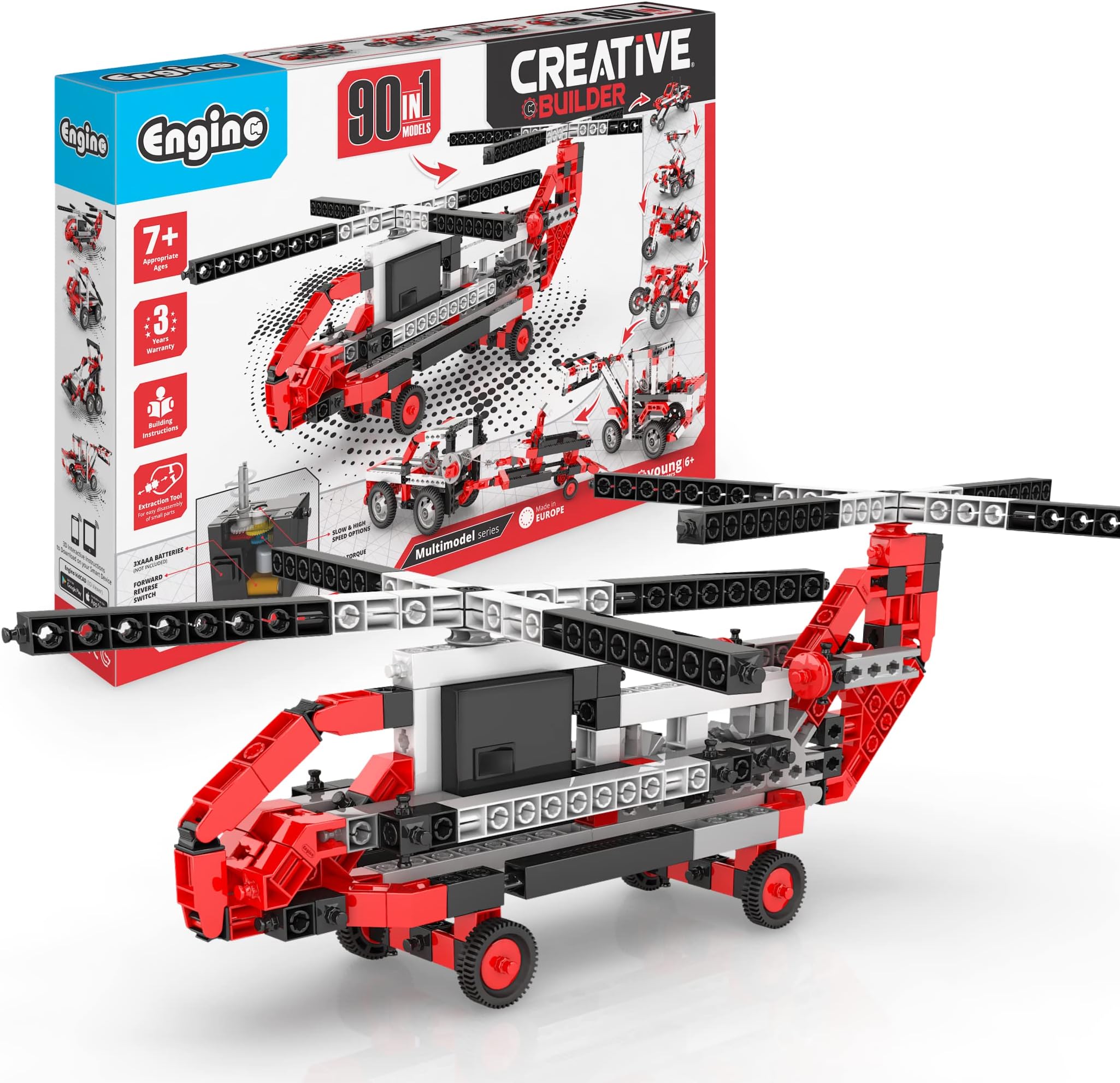 Inventor STEM Toys, 90 Motorized Models, Building Toys for Kids 7+, Engineering Kit, Stem Projects, Learning & Education Set, Gifts for Boys & Girls