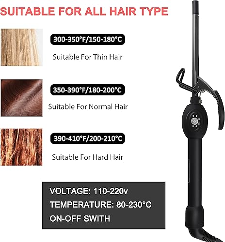 Miniatura 4 de Ondulador de cabello de 3 barriles, engarzador de cabello de doble voltaje de 1 pulgada para mujer, plancha de pelo profesional, rizador ondulado,