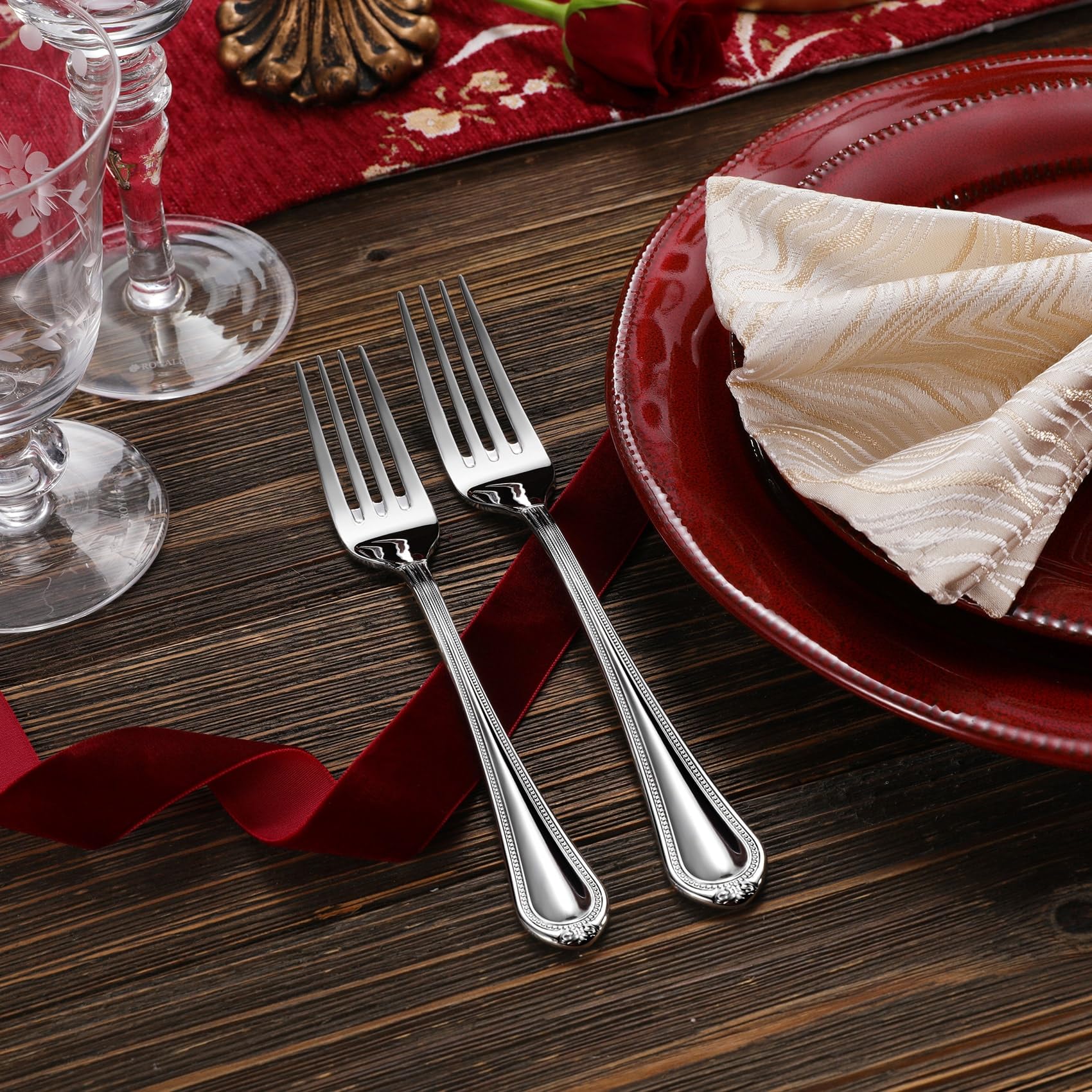 KEAWELL Premium Pearl Edge 4-Piece 8-Inch Fork Set (4, 8" Dinner Forks) — Amazon image 5