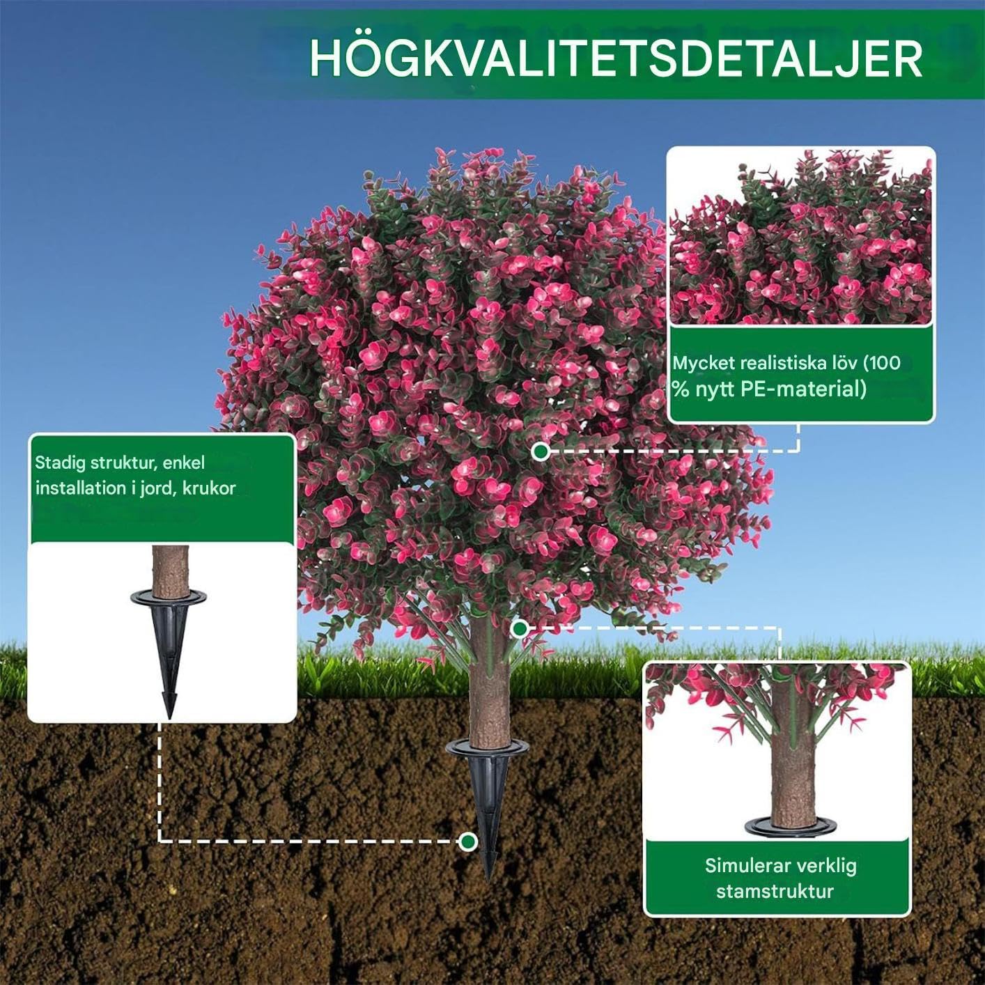 de Buis artificielles pour l'extérieur | Buis avec pieux au sol - Boule Topiaire artificielle Faux Arbustes - Pour Jardin Patio Pelouse Aménagement Paysage Décoration Bureau