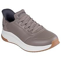 Skechers Bobs Squad 4 Direct StepSneaker da Uomo Senza Mani, Taupe Pu, 45.5 EU