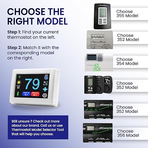 Vista 92 de MICRO-AIR - Termostato digital EasyTouch con WiFi o Bluetooth, programable y confiable, termostato Dometic para autocaravana, exteriores