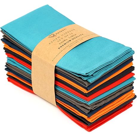Ruvanti Cloth Napkins Set of 8, 18x18 Inches Napkins Cloth Washable, Soft,...