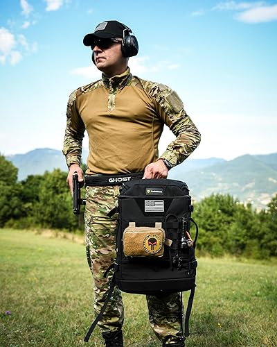 Miniatura 8 de TradeSmart Mochila Range para armas y munición  3 bolsas de rango TSA, protección para oídos y ojos y funda rígida incluida, para él y ella