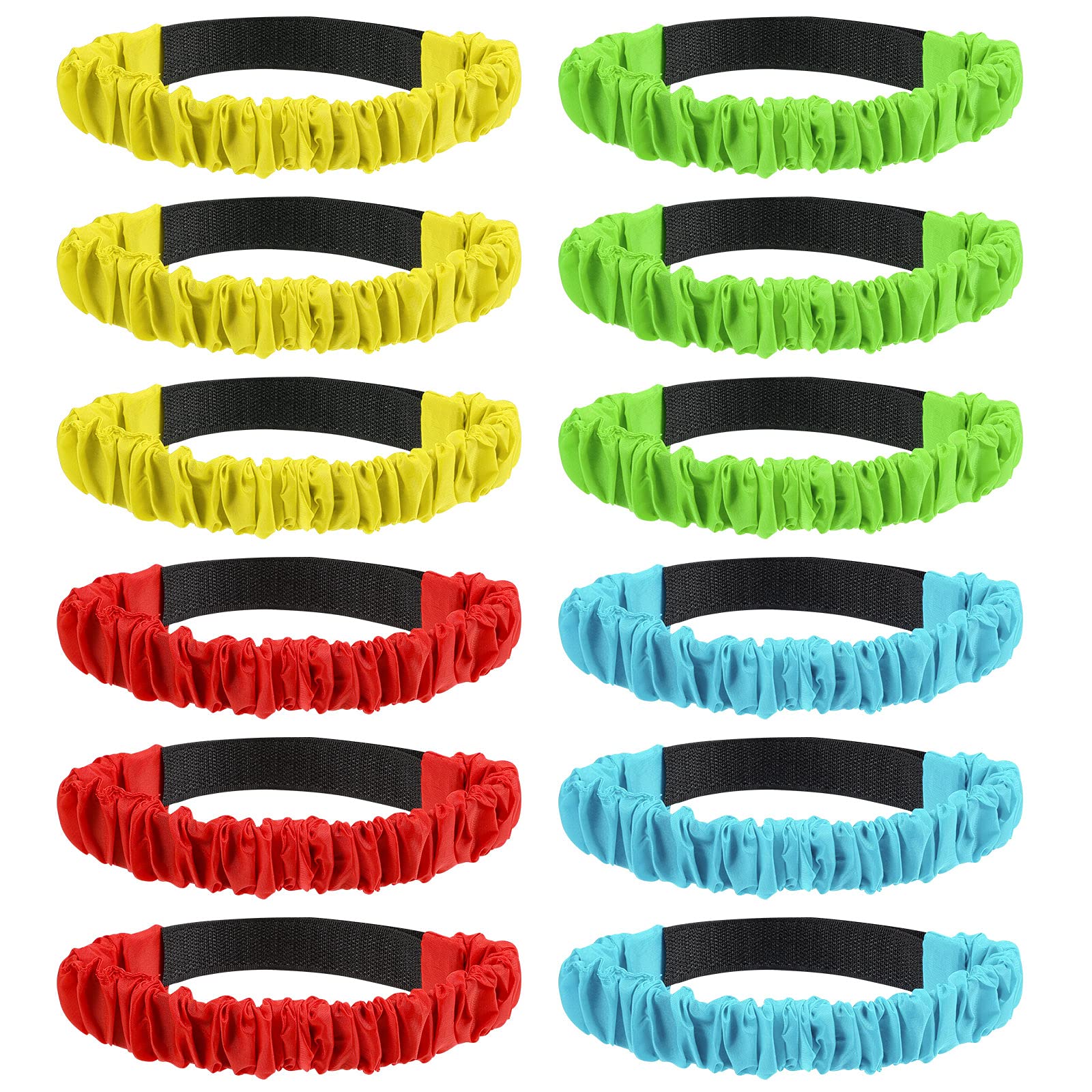 Alipis 3 Legged Race Bands: 12pcs Colorful Elastic Tie Rope - Tug of War Rope Adult for Birthday Relay Race Game Field Day Backyard Outdoor Team Game Party Supplies