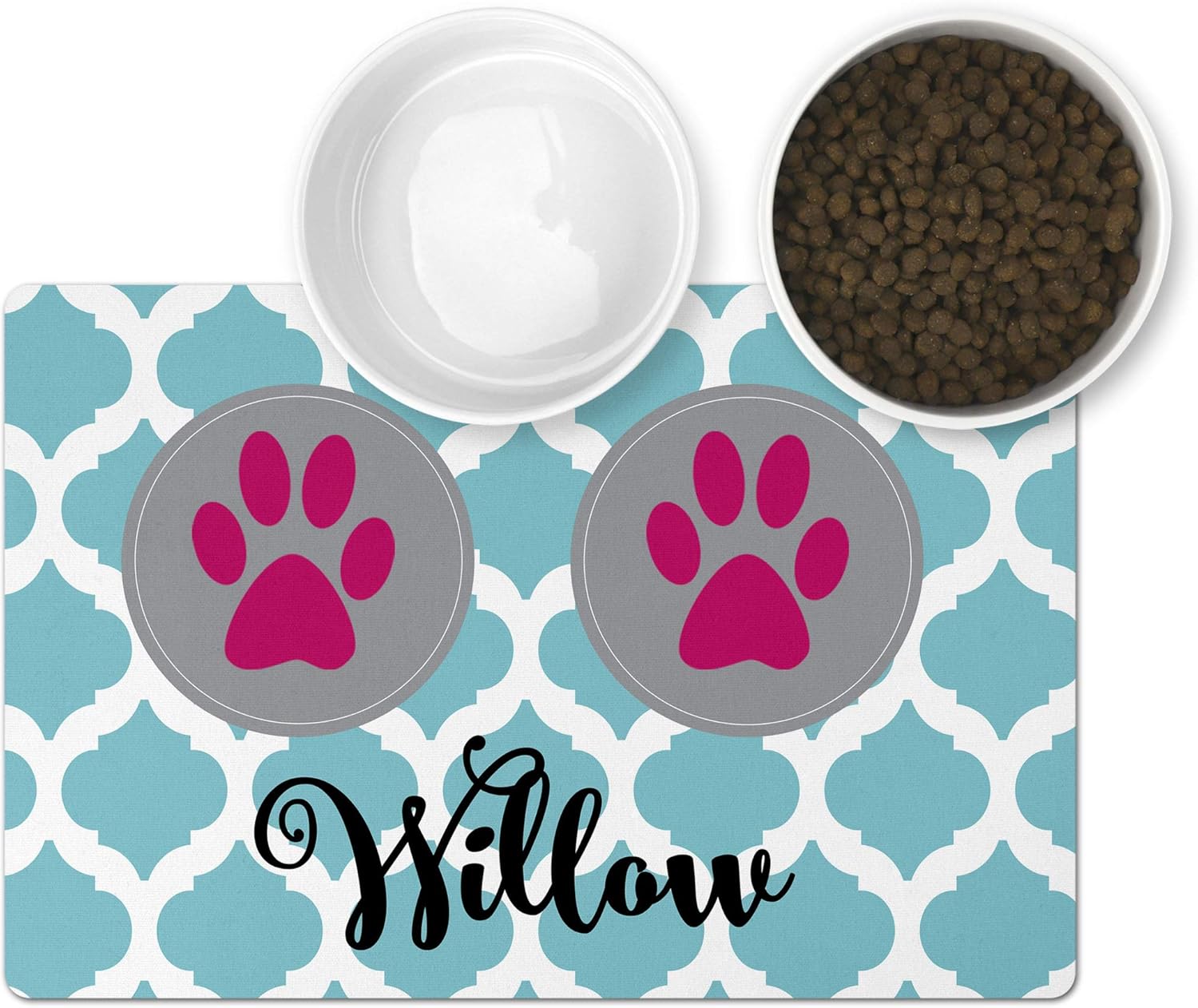 Personalized Pet Mat - Waterproof & Non-Slip Pet Food Mat with Edges - Cats & Dogs Feeding Mats - Petfood, Water & Dish Bowls Pad - Gifts for Dog & Cat Owner (14x24, Rustic Wood)