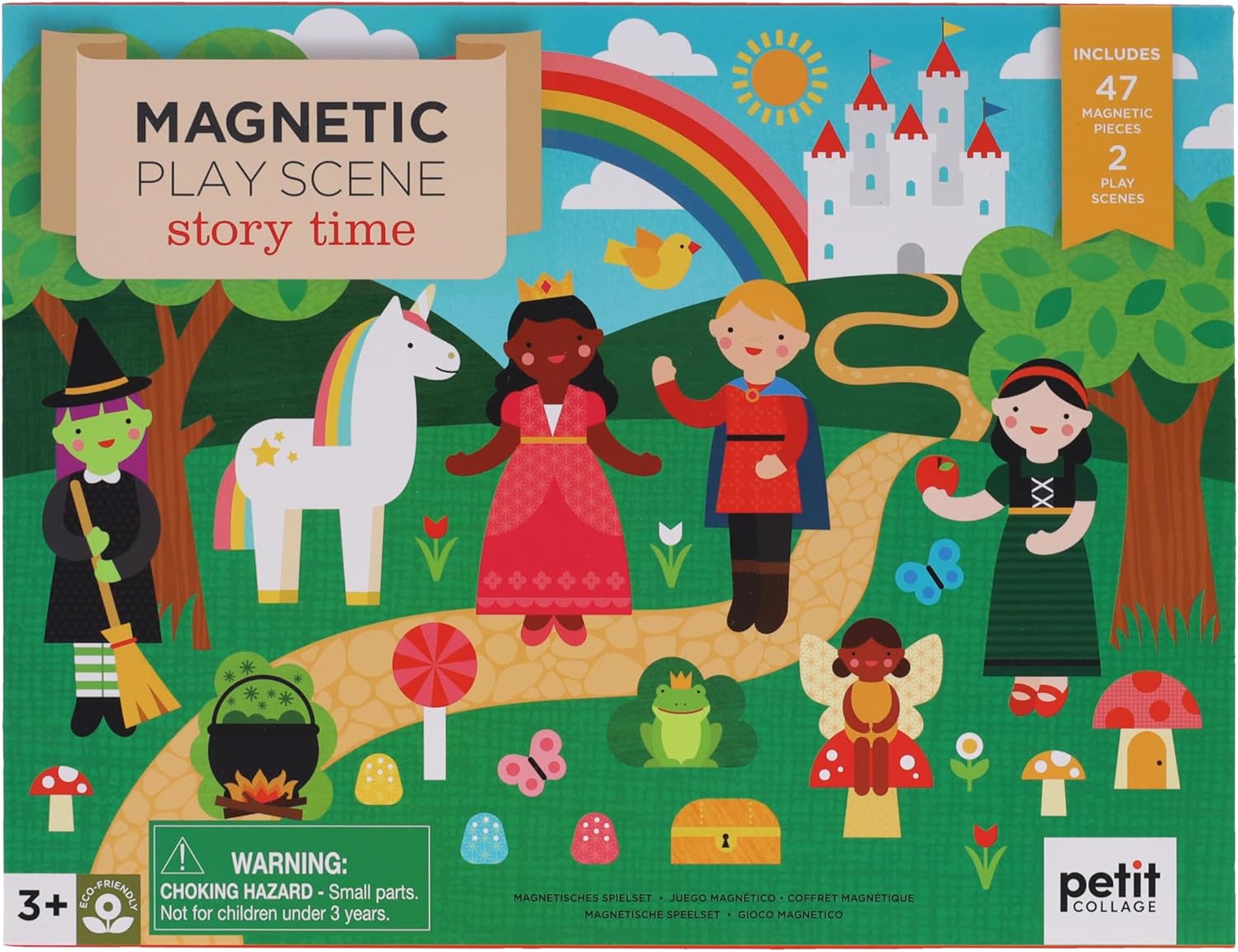 Petit Collage Outer Space Play Scene Mix and Match Magnetic Pieces, Ages 3+, 2 Scenes and 54 Pieces